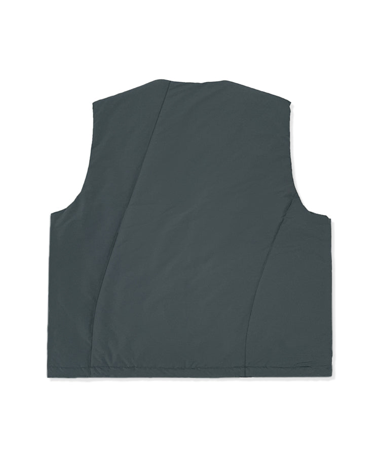 Oblique line padded charcoal green