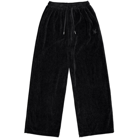 Velour corduroy pants black