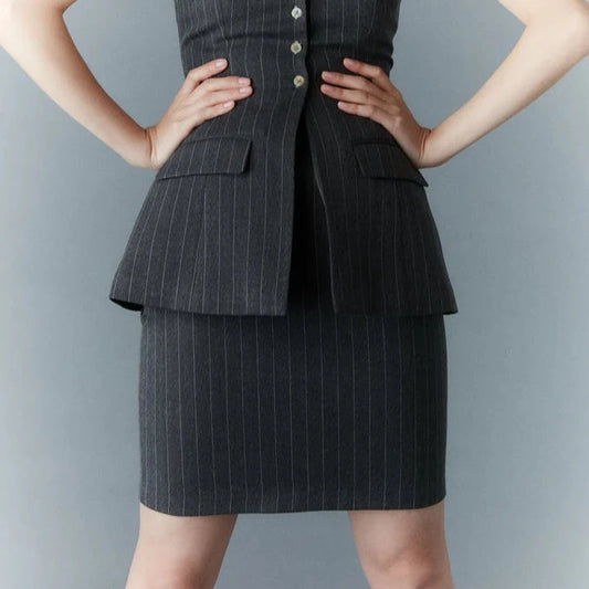 Pinstripe suit skirt