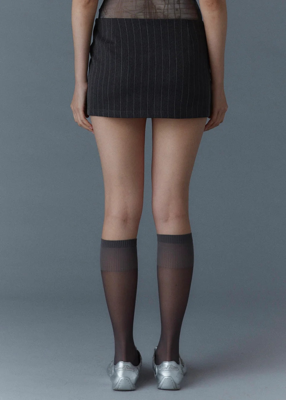 Pinstripe mini suit skirt