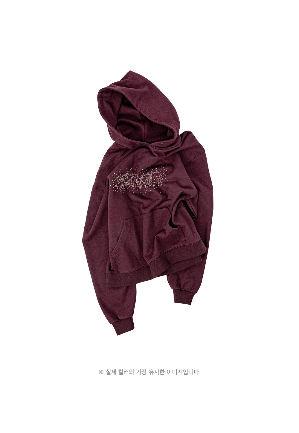 Rhinestone mellow graphic hood wine