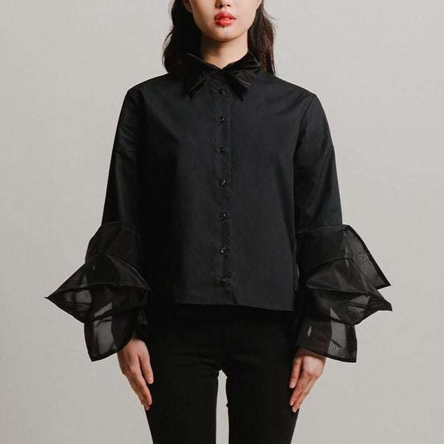 Organza shirt-black