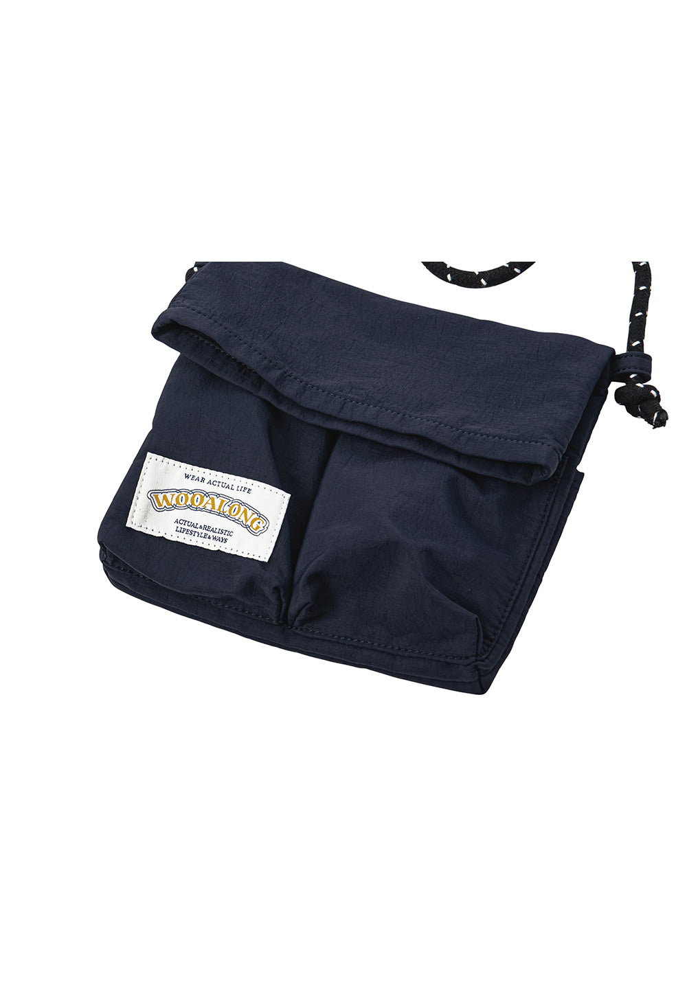 Nylon sacoche bag navy