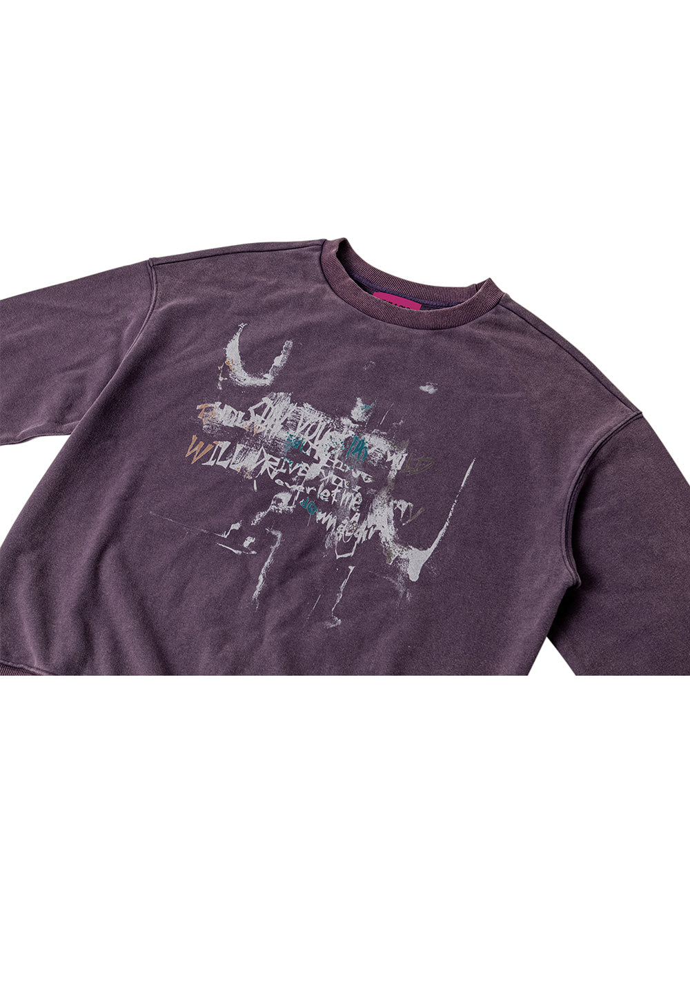 Graphic vintage washing sweatshirt purple