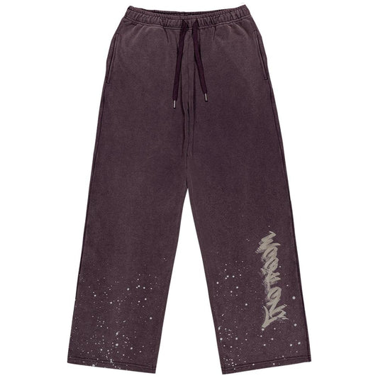 Lotta soul stone washing sweat pants purple