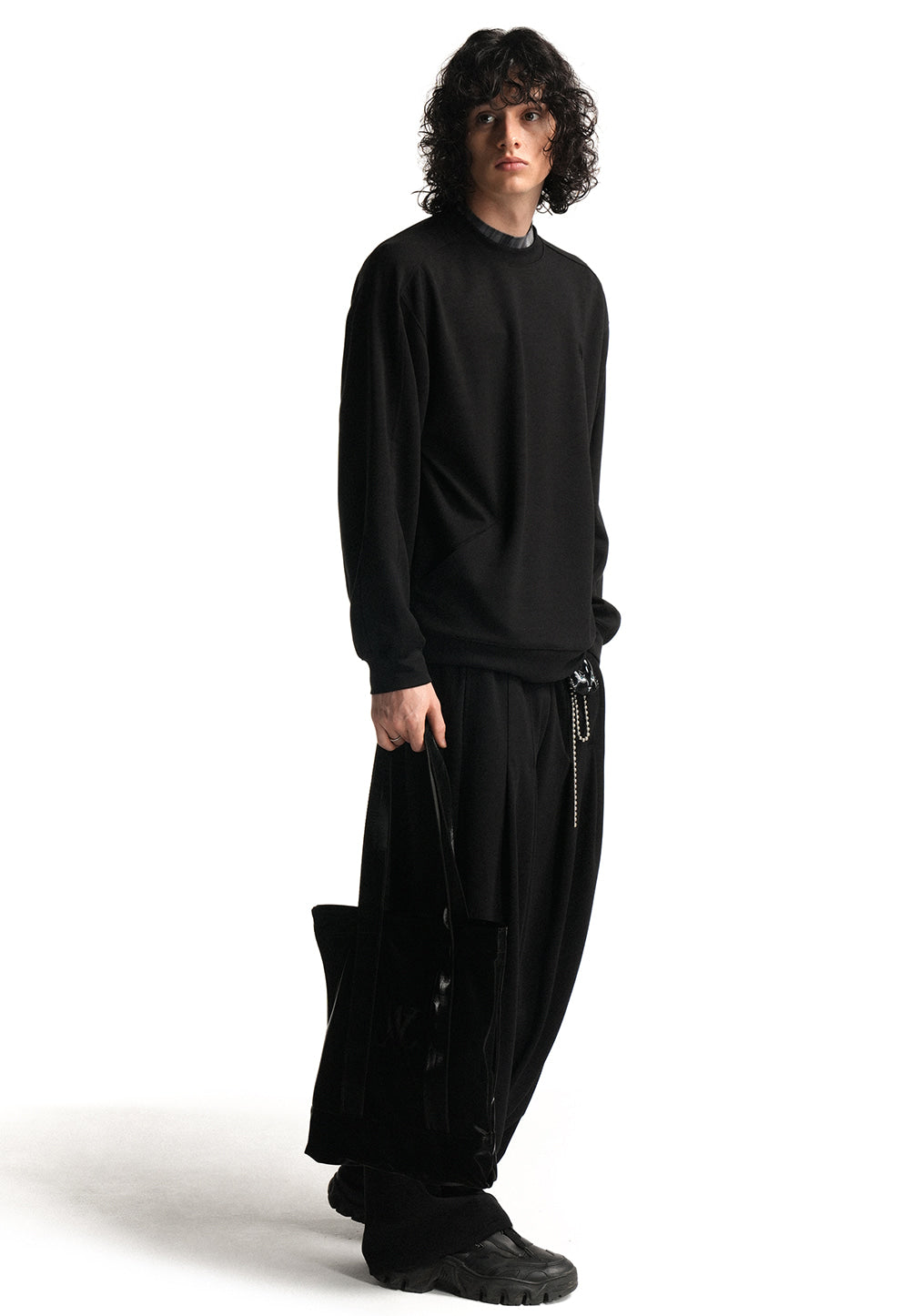 Oblique pocket sweatshirt black