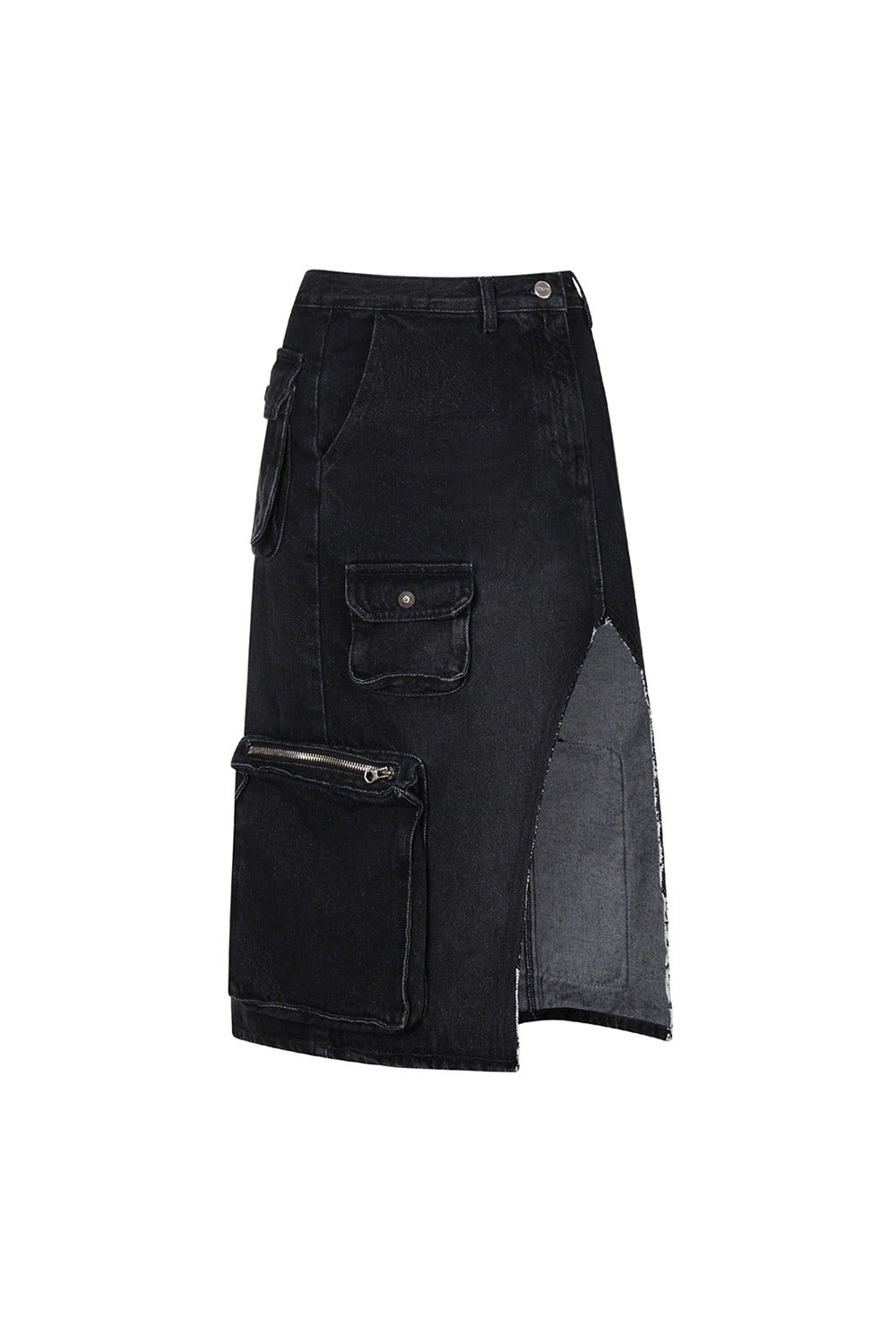 Atypical Cargo Midi Skirt Charcoal