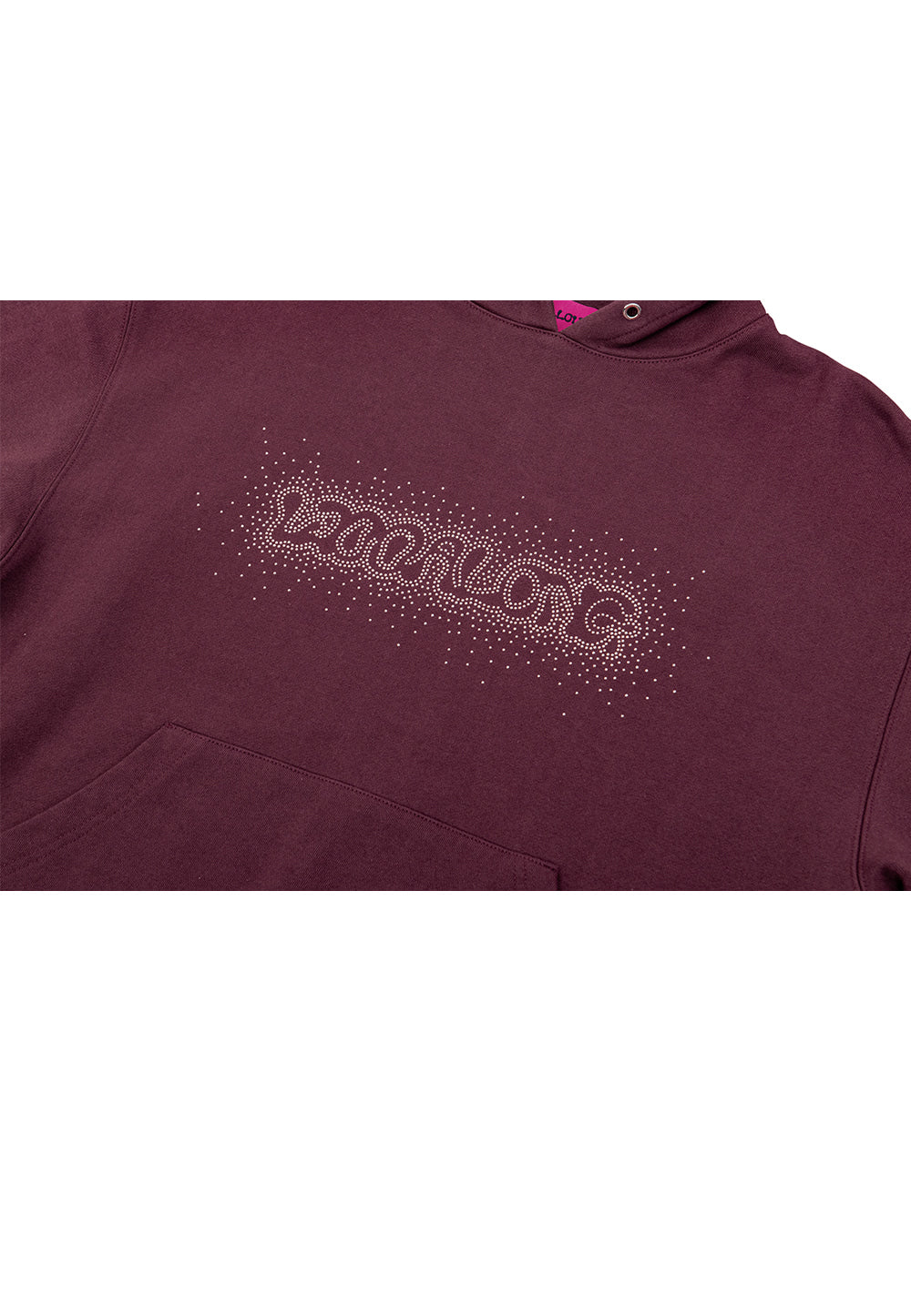 Rhinestone mellow graphic hood wine