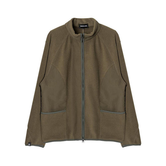 Fleece half neck zip-up khaki