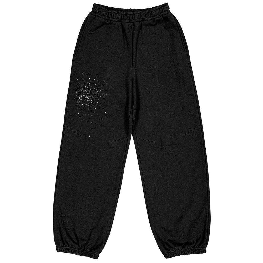 Rhinestone mellow balloon pants black