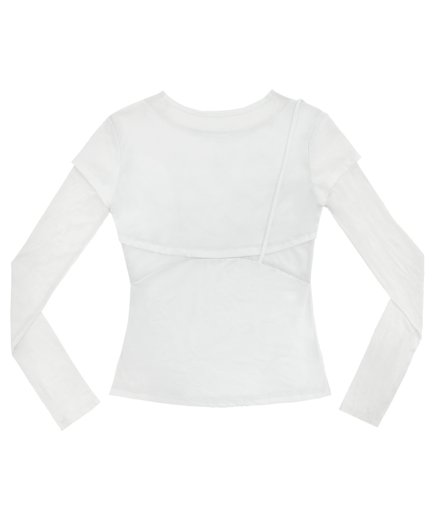 Layered shoulder strap long sleeves white