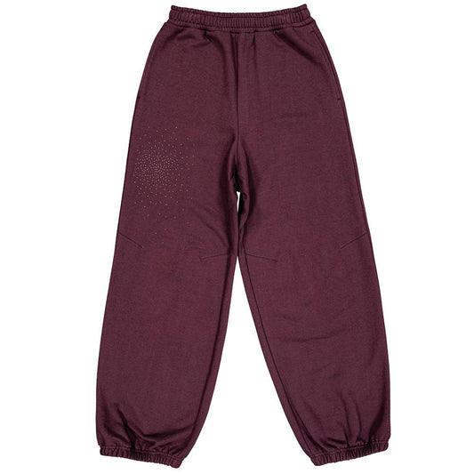 Rhinestone mellow balloon pants wine