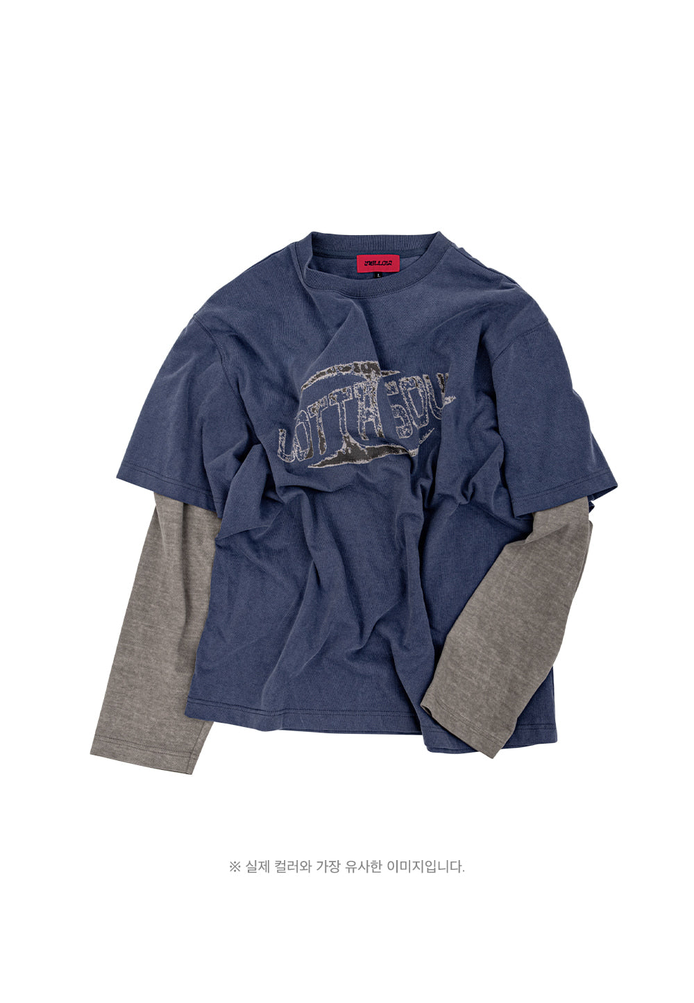 Lotta soul graphic layered T-shirts dark blue