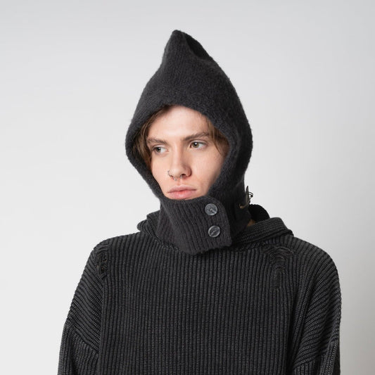 Button Balaclava Charcoal