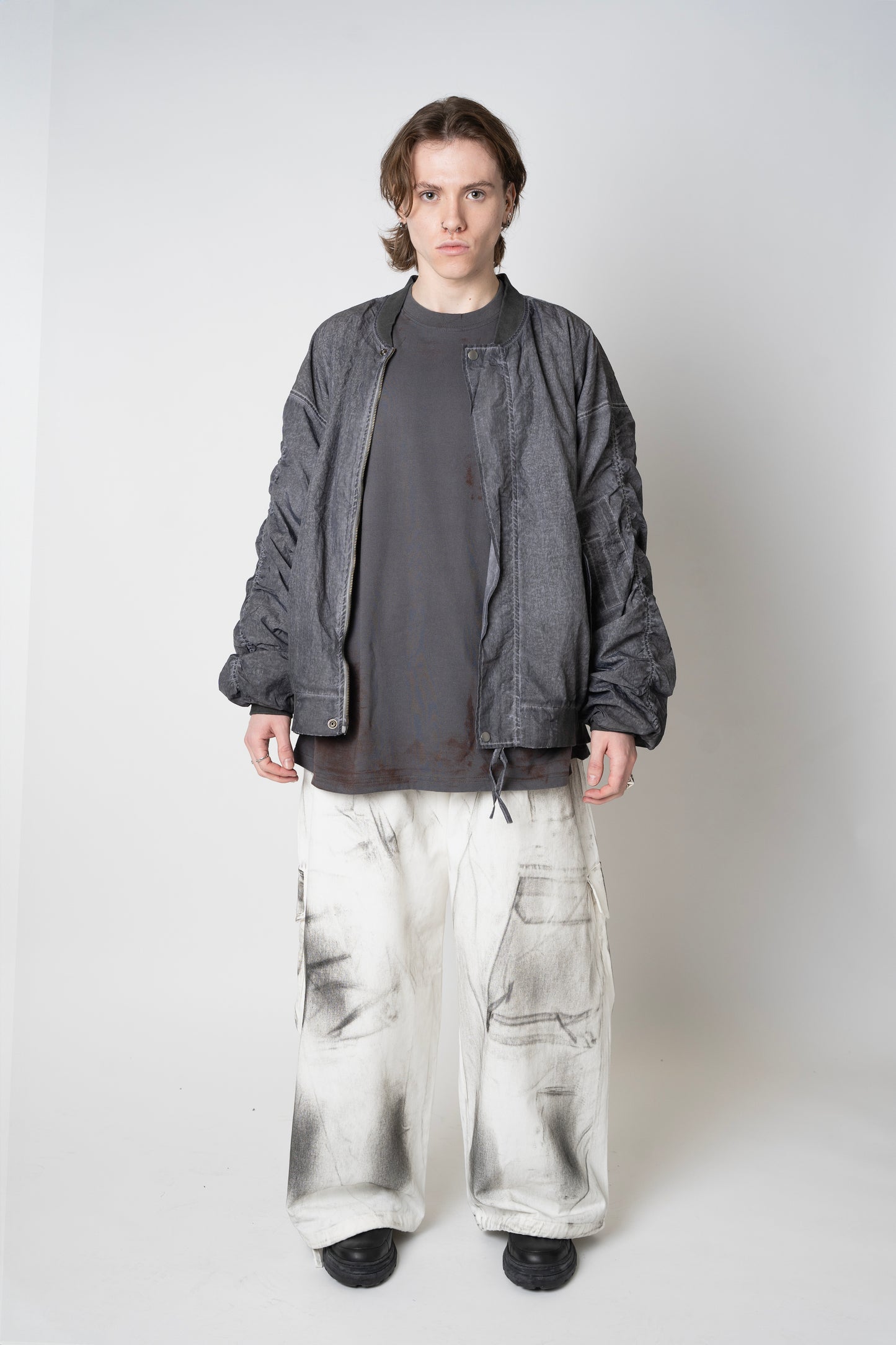 Dusty Cotton Cargo Pants White