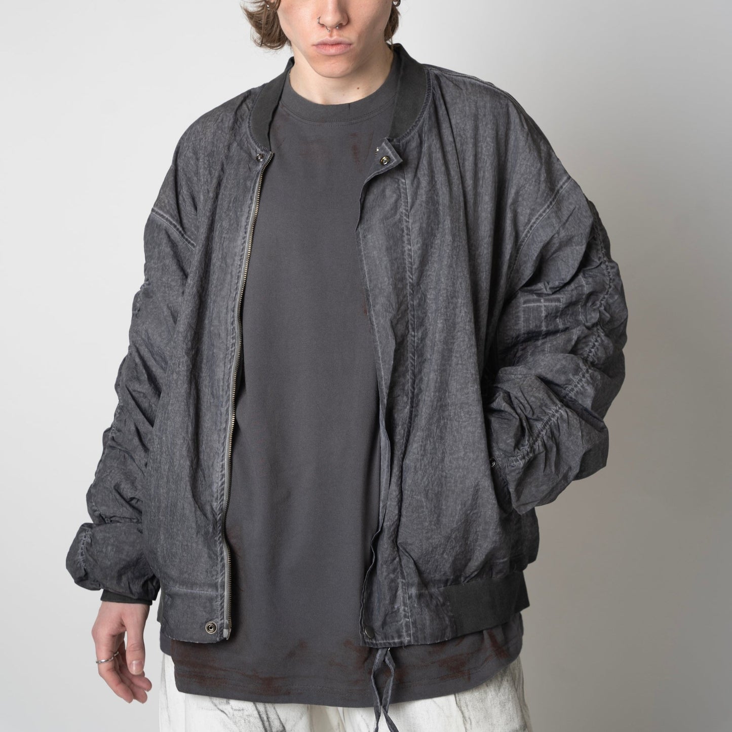 Shirring Bomber Jacket