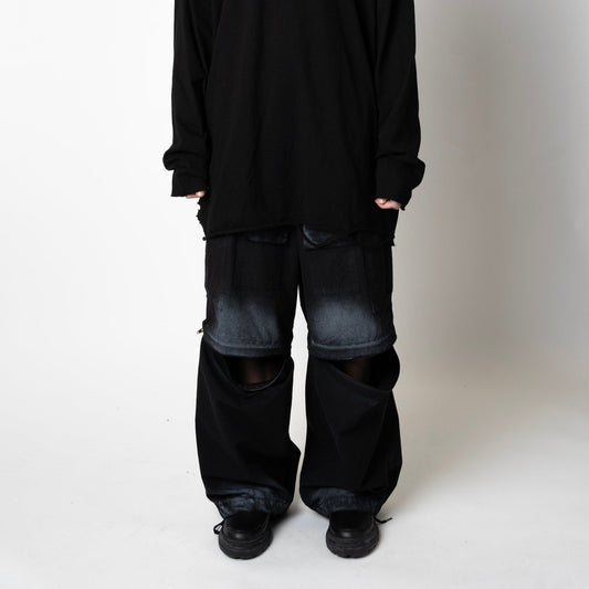 Spray Painted Cargo Trouser Black