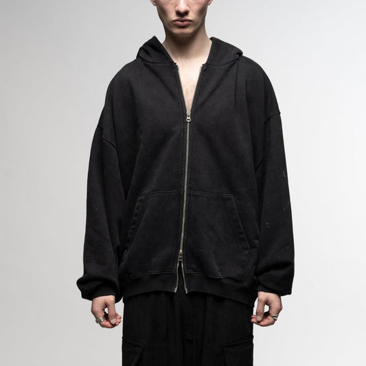 Oversized Zip Up Hoodie Black