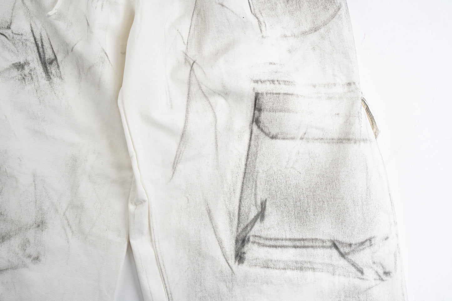 Dusty Cotton Cargo Pants White