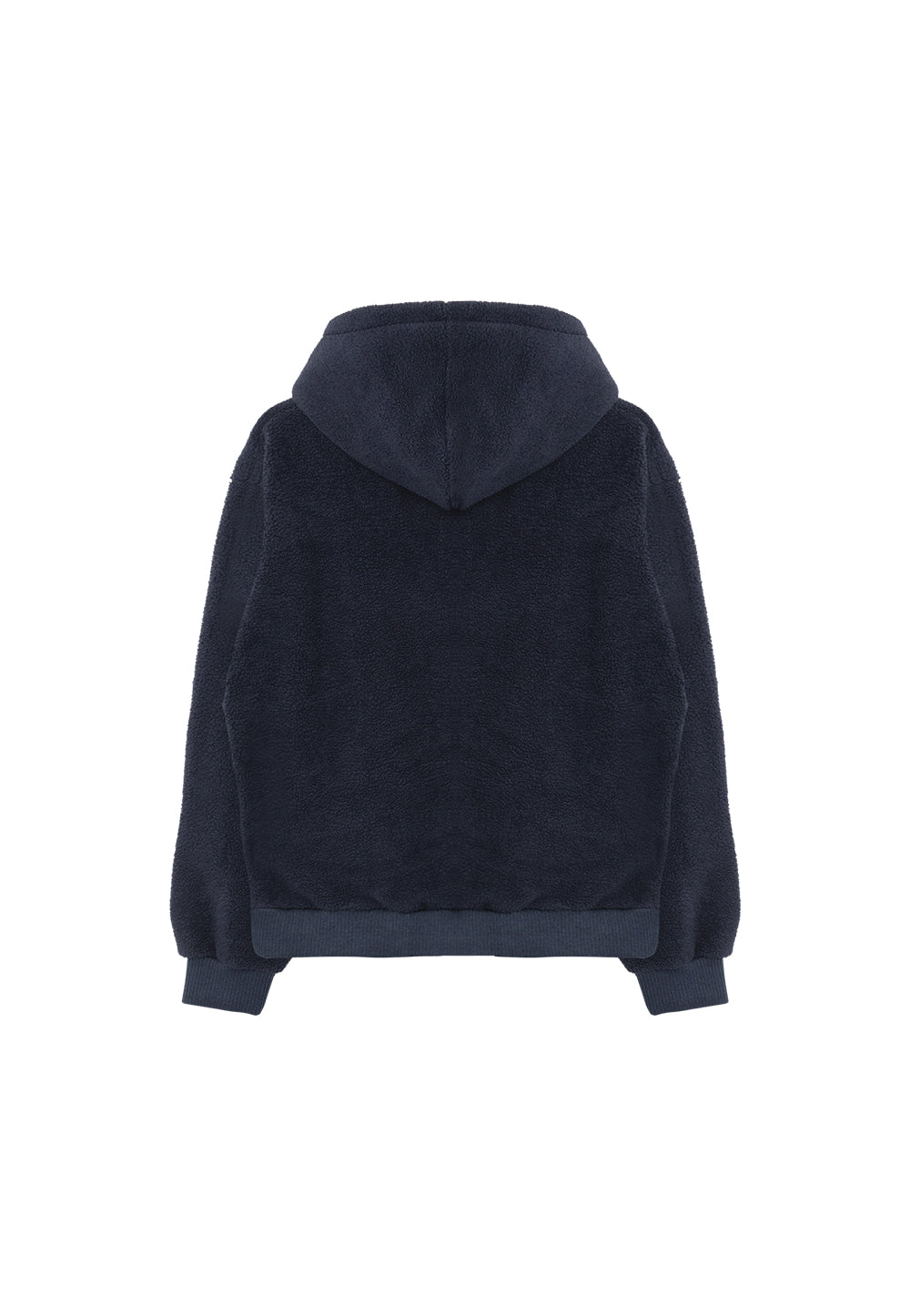 Signature fleece hood zip-up navy