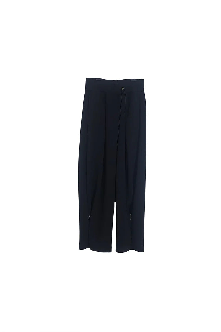 Neoprene Wide Sweat Pants Black