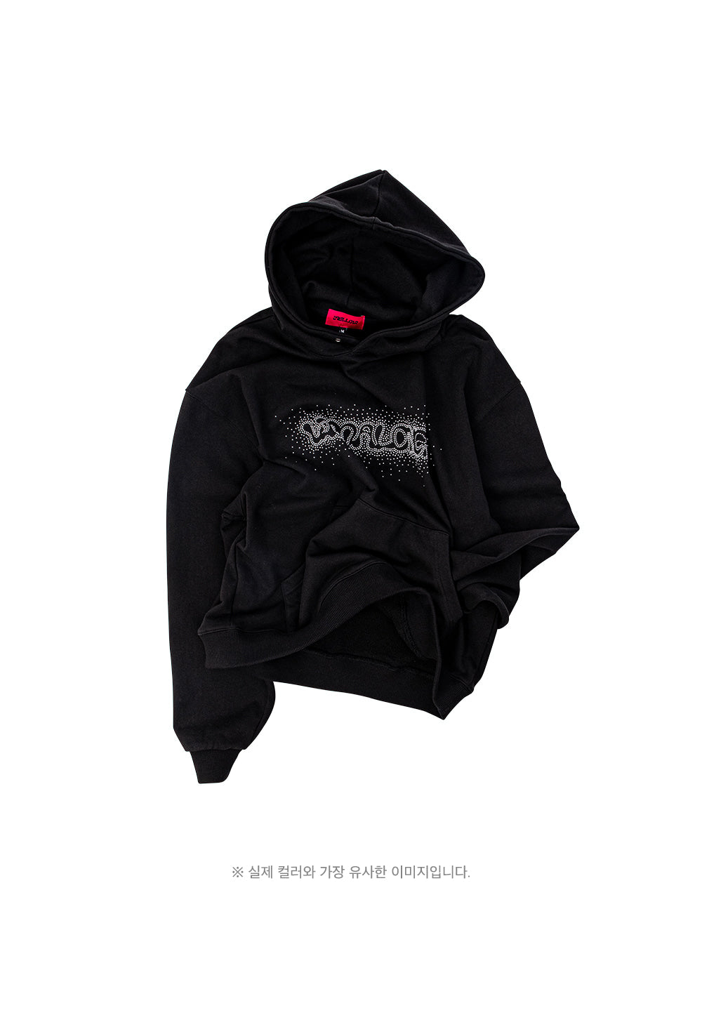 Rhinestone mellow graphic hood black