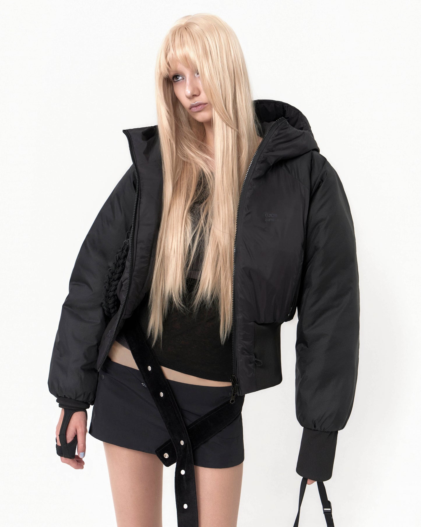 Reversible Short Padded Jacket Black