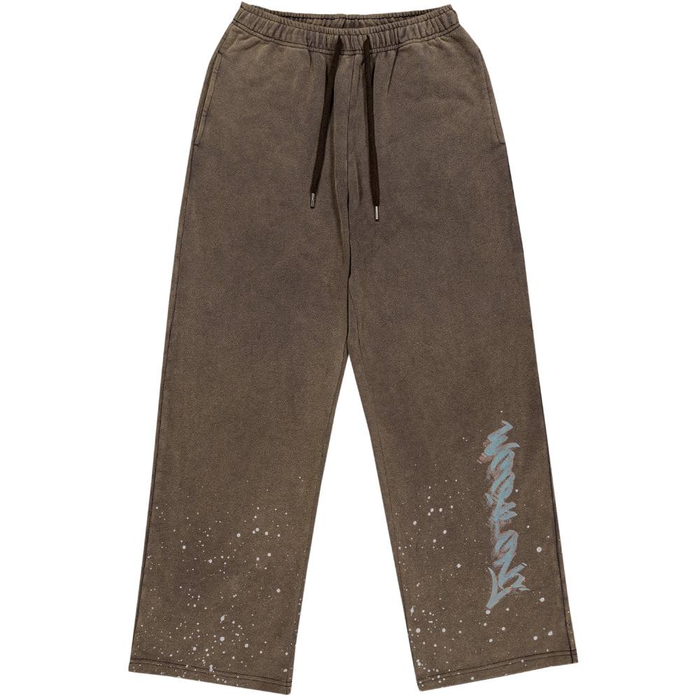 Lotta soul stone washing sweat pants brown