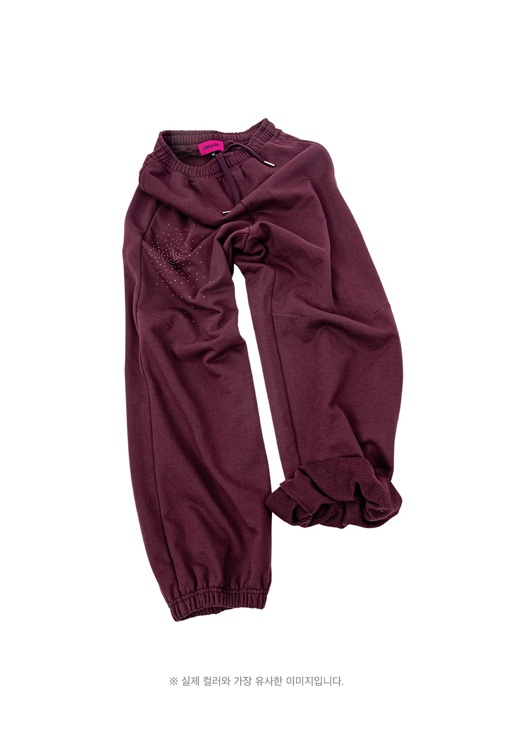 Rhinestone mellow balloon pants wine