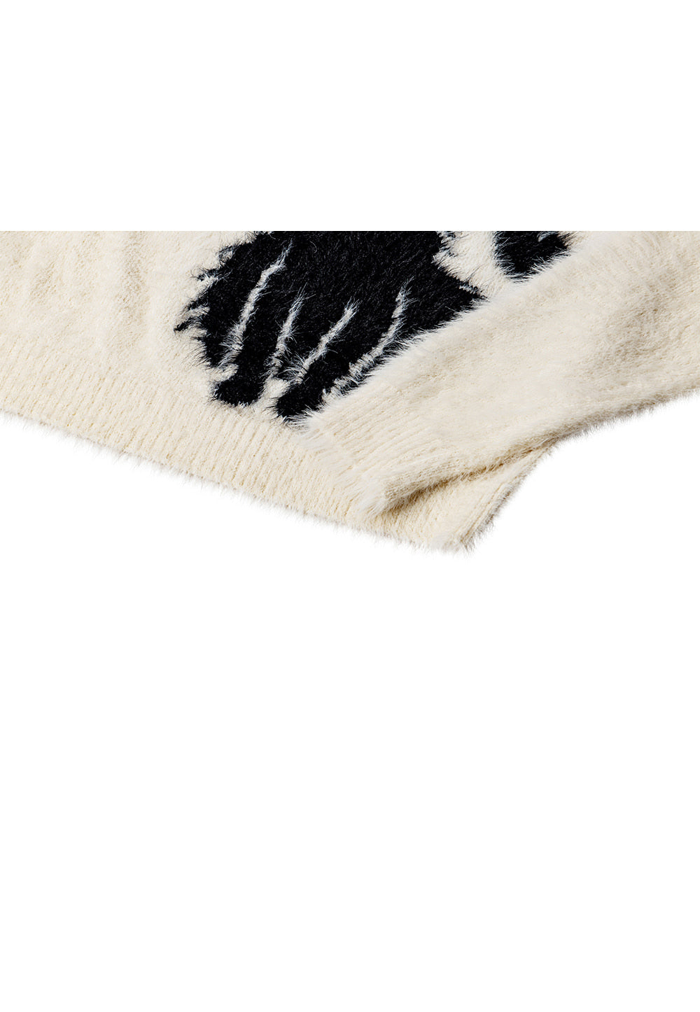 Woo-rookie artwork brushed knit ivory