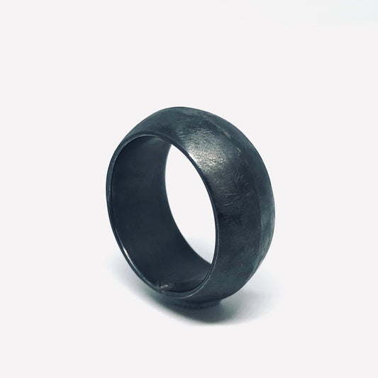 Ma'at ring oxidised silver
