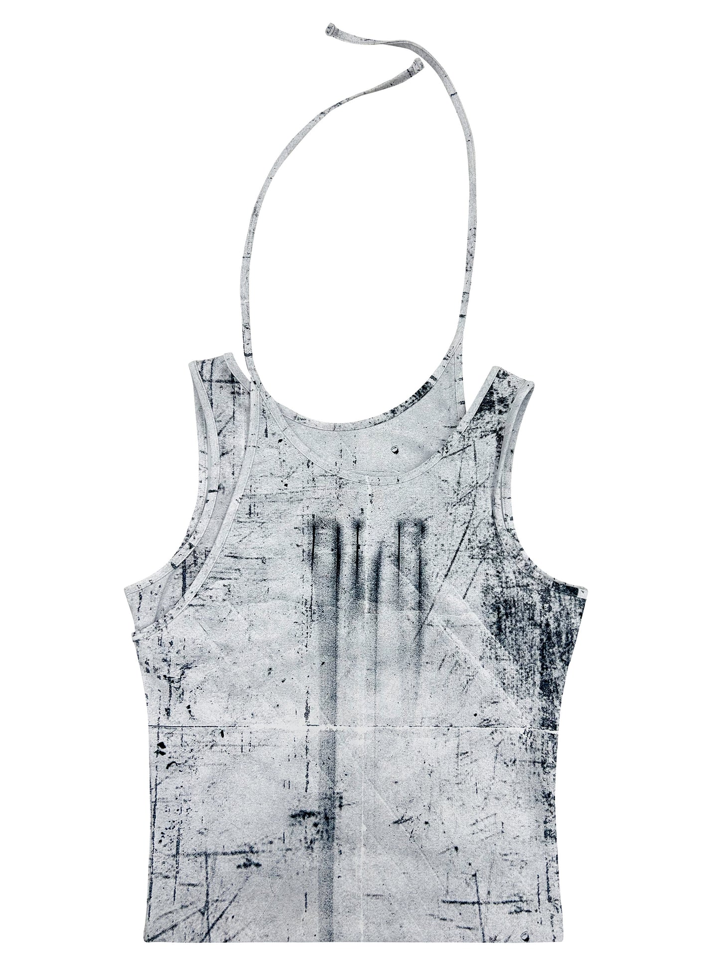 Printed white sleeveless