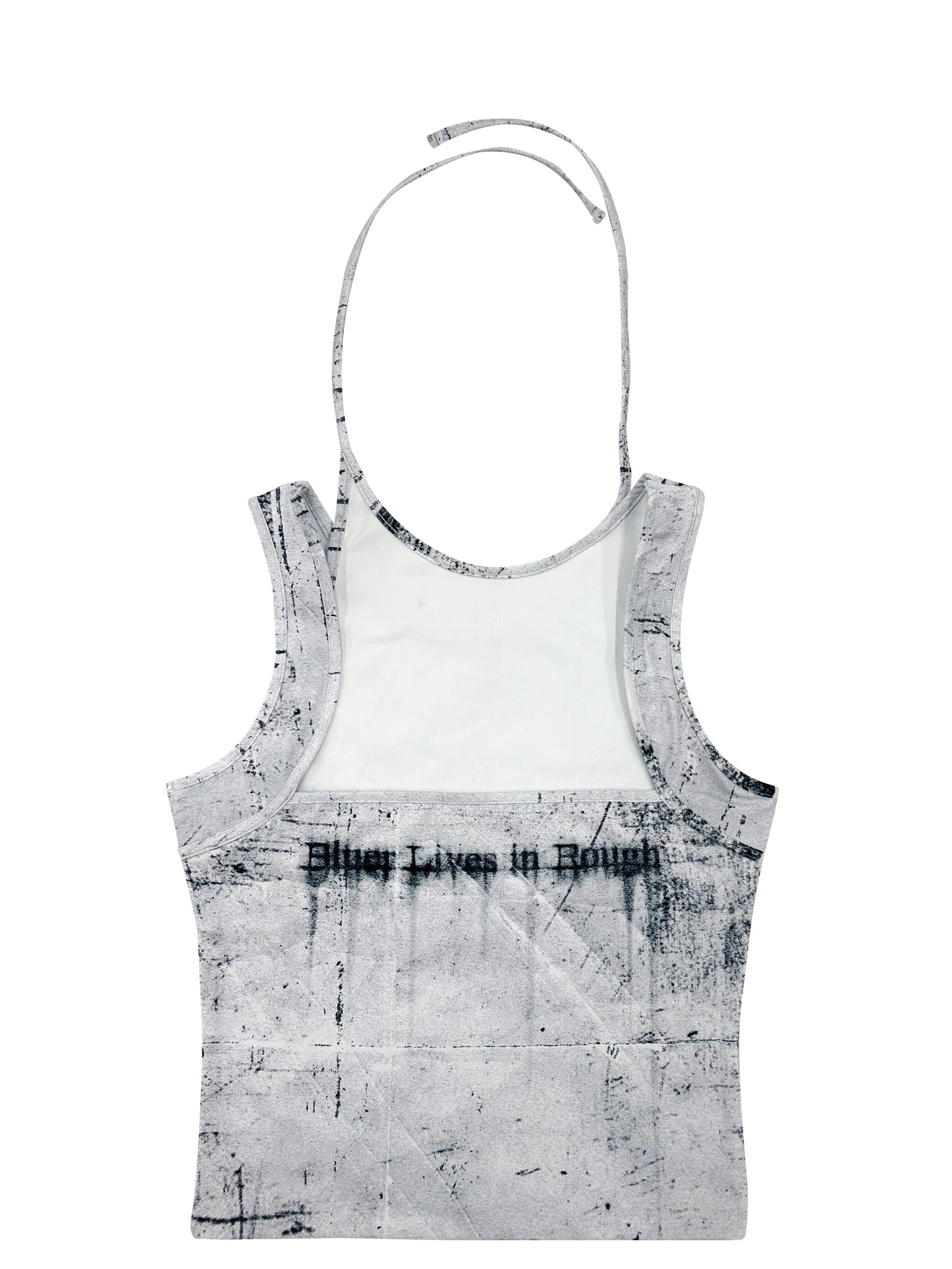 Printed white sleeveless