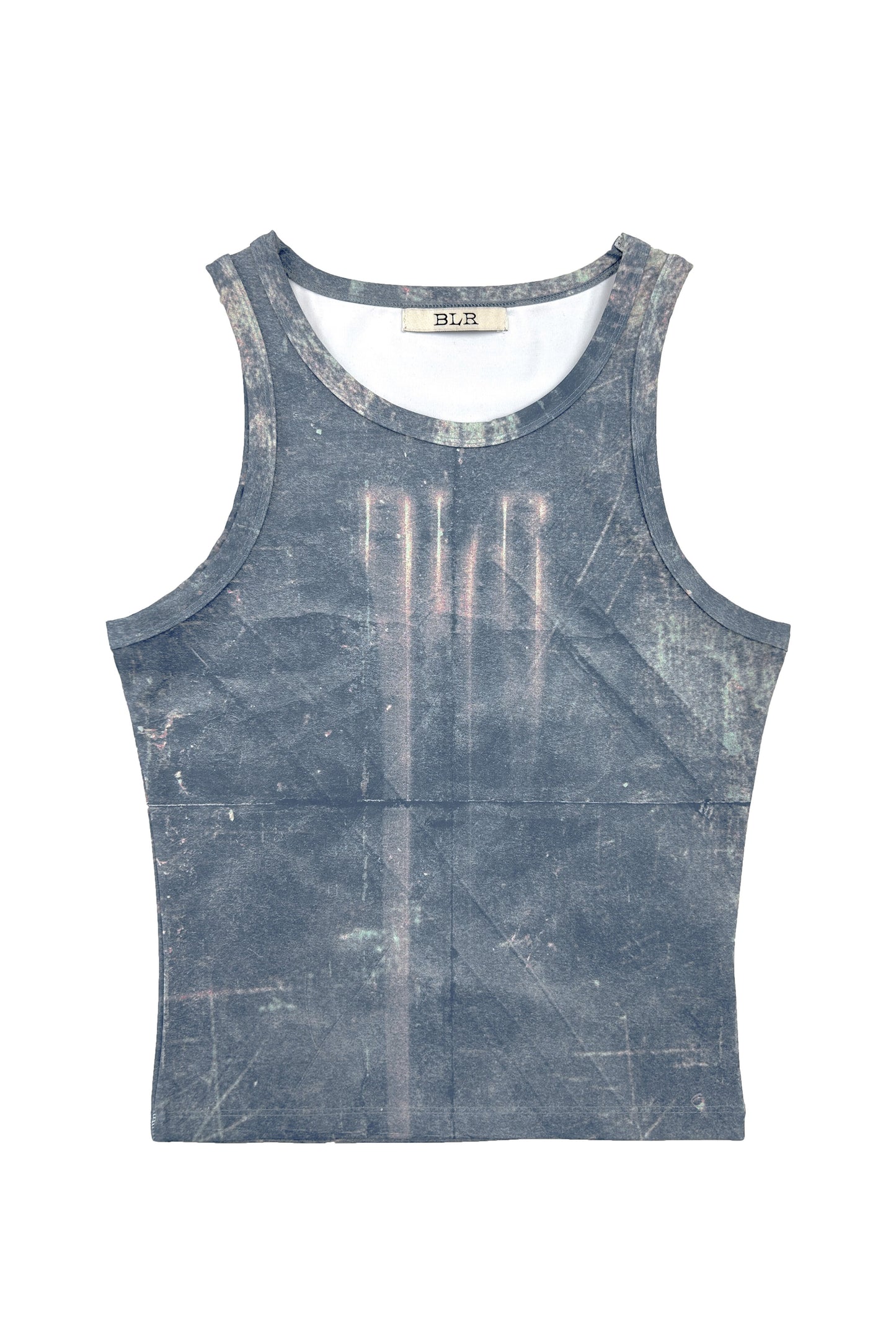 Printed blue sleeveless