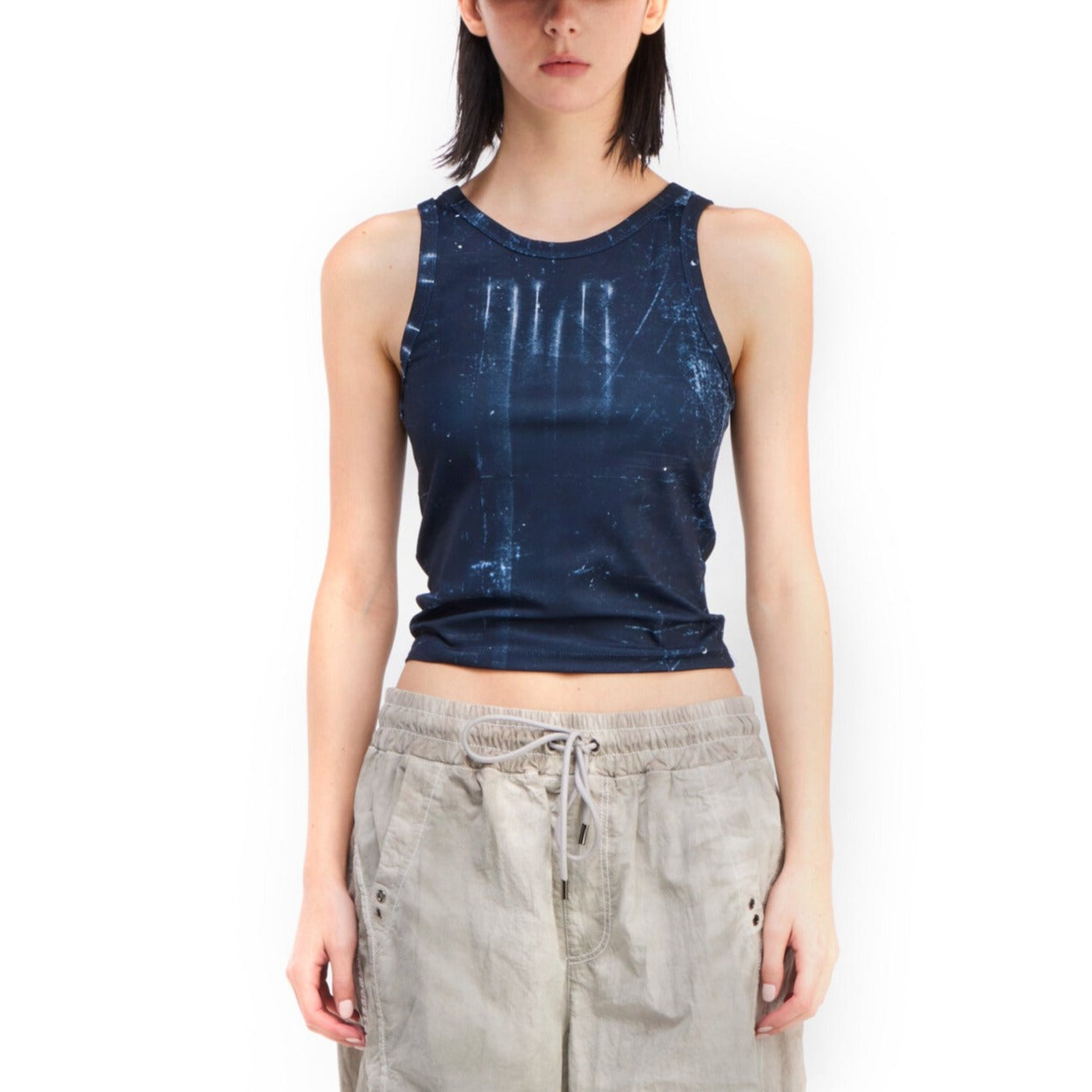 Printed Indigo sleeveless