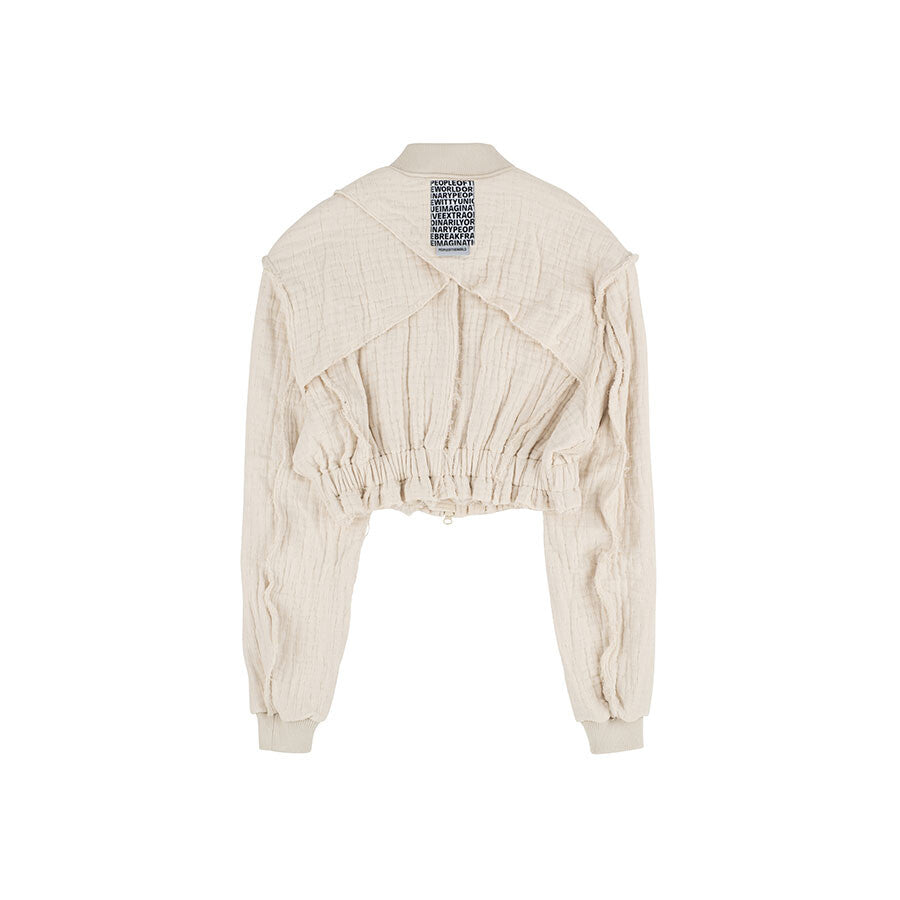 Divided way zip up jumper ivory