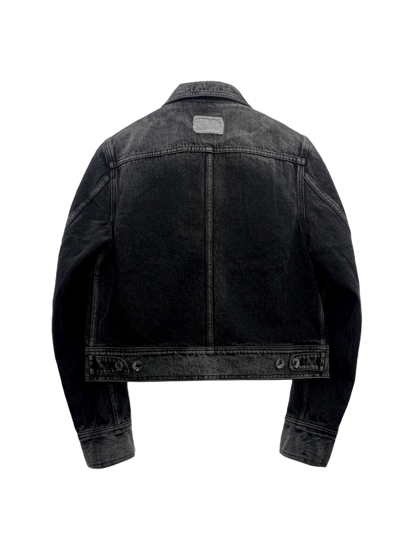 Hidden pocket denim trucker jacket black